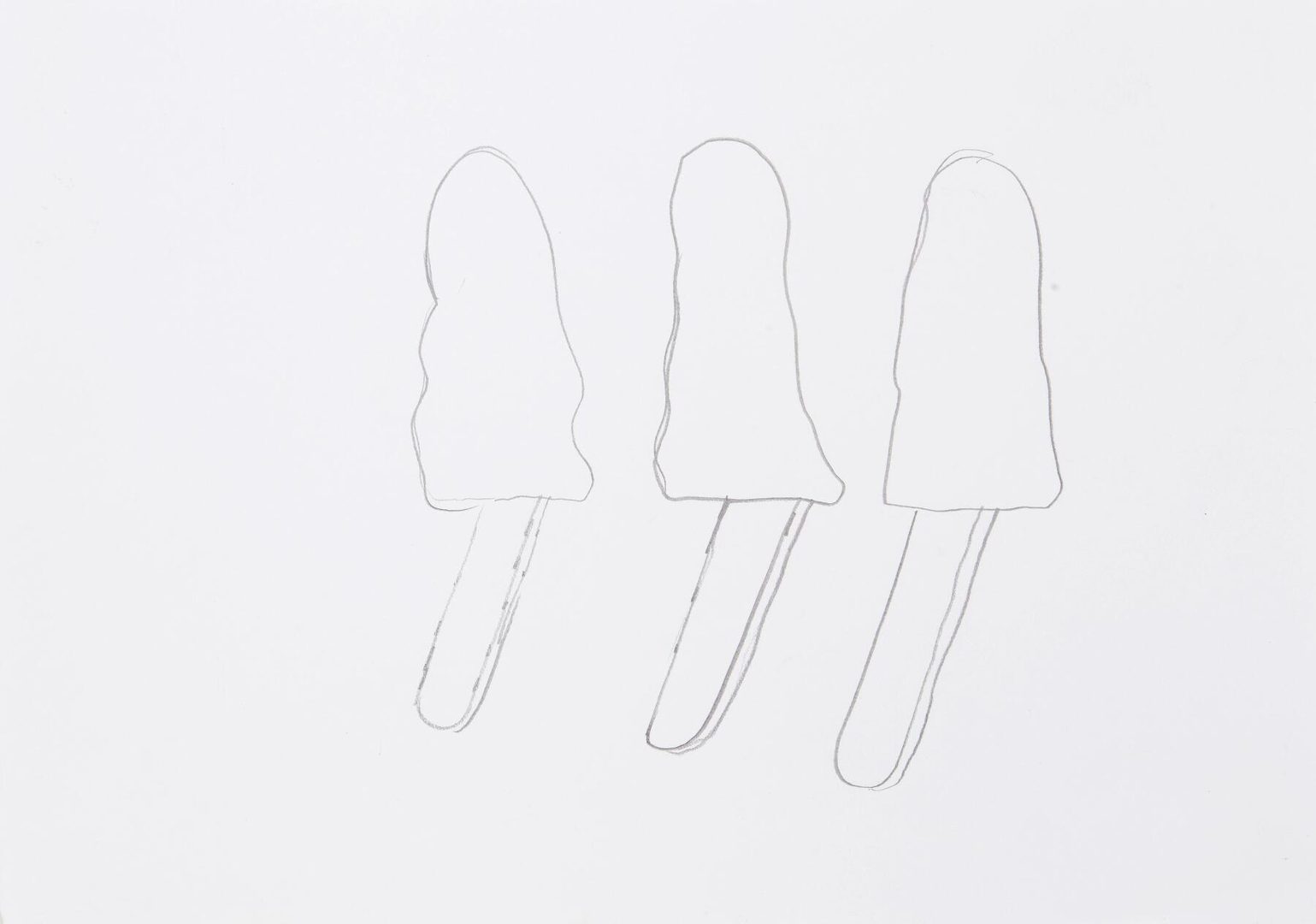 drei Eis, 2012, Graphit auf Papier / Graphit on paper, 21x29,7 cm